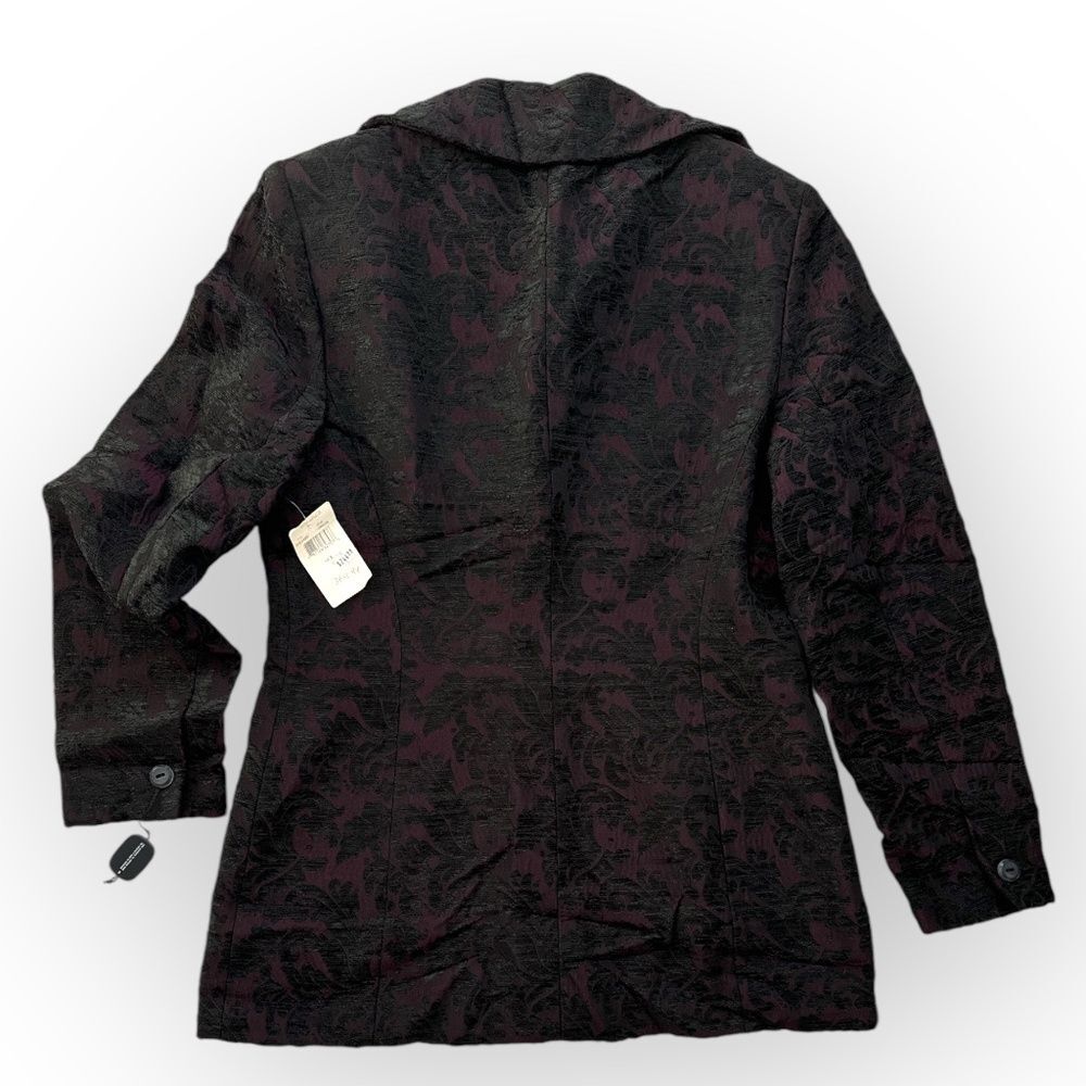 TAHARI Vintage With Tags Burgundy and Black Lined Blazer‎ Wm Sz 8 - Picture 4 of 9